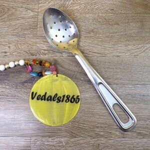 Vintage Stainless-Steel Pierced Serving Spoon 11.25" Long - Japan